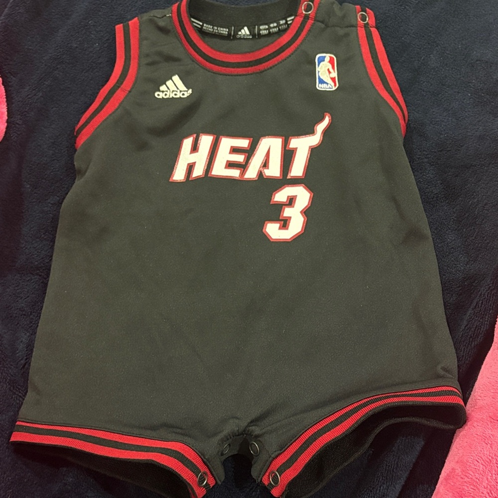 Adidas Black and Red Heat Infant Romper